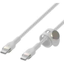 BOOST↑ CHARGE Flex USB-C to USB-C 高耐久編込シリコン ケーブル 1M ホワイト CAB011bt1MWH