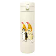 mofusand ワンプッシュボトル ステンレス 水筒 480ml ネコ ダブルえび天にゃん 53-2071