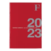 F.O.B COOP 2023年版 (2022年10月始まり) ダイアリー マンスリータイプ A6サイズ ノート ディープレッド PBF55DR23