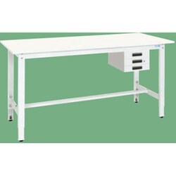 TKK8-186CVPW [軽量高さ調整作業台（抗ウイルス天板・キャビネット3段付）]