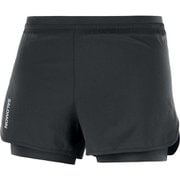 CROSS 2IN1 SHORT W LC1892100 DEEP BLACK Sサイズ [ランニングウェア ショートパンツ レディース]