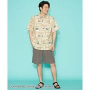 42K-2201 [アロハシャツ ヴィンテージ メンズシャツ University of Hawaii Lサイズ BEIGE]