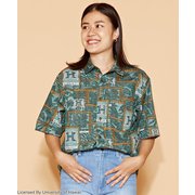 42K-2201 [アロハシャツ ヴィンテージ メンズシャツ University of Hawaii Sサイズ GREEN]