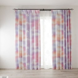 既製カーテン ドレープ ミッキーメロウ 100cm×200cm ピンク M1194