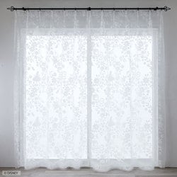既製カーテン レース アリススウィートフラワーボイル 100cm×133cm ホワイト M1210