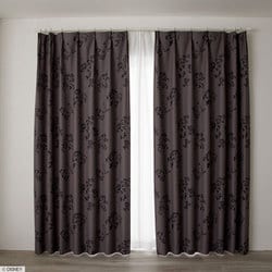 既製カーテン ドレープ トウィッグリーフ 100cm×200cm パープル M1003