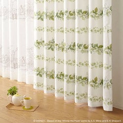 既製カーテン ドレープ リース 100cm×135cm グリーン M1109