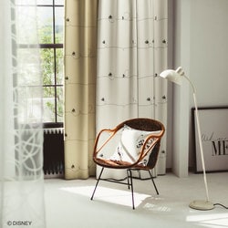 既製カーテン ドレープ ライン 100cm×135cm アイボリー M1158