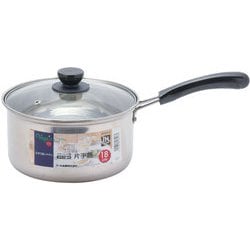 片手鍋 18cm ガラス蓋付 IH対応 ステンレス製 ベジック HB-6513