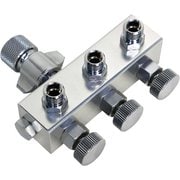 HJ03S-A アルミ製 3連ホースジョイントSネジ（アルミ製） [エアブラシ用品]