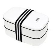 73324 [ランチボックス 弁当箱 20EDGE オーバル 2段 800ml 日本製 ホワイト]