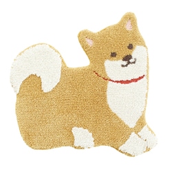 FUNDIT mini RUG 洗えるマット 豆しば 約縦54cm×横55cm オレンジ