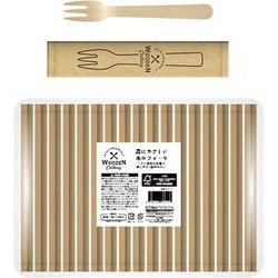 森にやさしい 木の フォーク 紙個包装 16cm 100本 SD-933