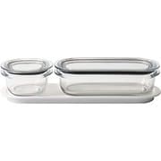 調理ができる保存容器 （S：1個、M：1個、トレーM） クリア FC-035