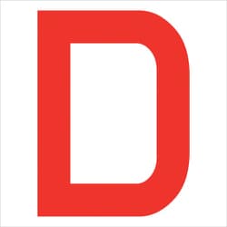6300008247 [カッティングステッカー 英字D 文字高100mm 赤]
