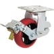 イノアック バネ付き牽引車輪（ウレタン車輪タイプ 自在金具ストッパー付 Φ200） KTU-200WJS-BS