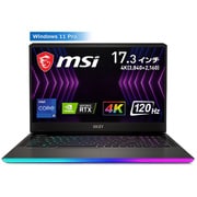 ウルトラハイエンドゲーミングノートパソコン/17.3型/Core i9/GeForce RTX 3080 Ti Laptop GPU/メモリ 64GB/SSD 2TB/Windows 11 Pro GE77HX-12UHS-092JP