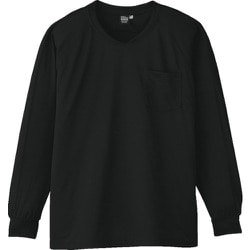 A-668-13-M [コーコス 長袖VネックTシャツA-668 13ブラックNM]