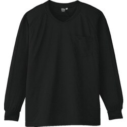 A-668-13-S [コーコス 長袖VネックTシャツA-668 13ブラックNS]