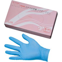 SNT0602 [ニトリル手袋 N440 ブルー（粉なし）S（100枚入）]