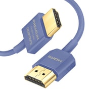 HDMI ケーブル 超スリムタイプ 4K 0.9m ネイビーブルー D0040NB