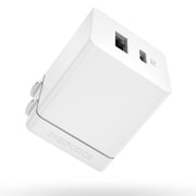 USB急速充電器 cube 20W USB PD(パワーデリバリー)対応 USB-C×1/USB-A×1 折り畳みプラグ採用 ホワイト D0061WH