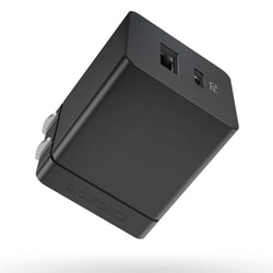 USB急速充電器 cube 20W USB PD（パワーデリバリー）対応 USB-C×1/USB-A×1 折り畳みプラグ採用 ブラック D0061BK