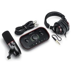 ポッドキャスト用オーディオインターフェース スタジオパック（ダイナミックマイク、ヘッドフォン、マイクケーブル付属） Vocaster Two Studio