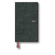 【限定】<2023年1月始まり>アポイント手帳 A6スリム 週間ファミリー ブラック E1384