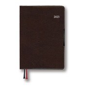 【限定】<2023年1月始まり>アポイント手帳 週間+横罫 ブラウン E8433