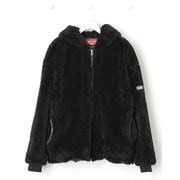 012-2242502-010-0 [ゴルフウェア レディース ボアフリース 防風総裏 フルジップ フーディー サイズ：0 ブラック]