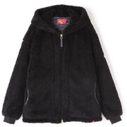 012-2242502-010-1 [ゴルフウェア レディース ボアフリース 防風総裏 フルジップ フーディー サイズ：1 ブラック]