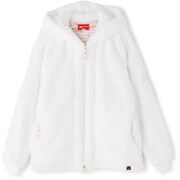 012-2242502-030-1 [ゴルフウェア レディース ボアフリース 防風総裏 フルジップ フーディー サイズ：1 ホワイト]