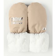 012-2283505-041 [タフタ×ファー 蓄熱保温 ミトン レディース ベージュ]