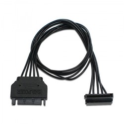シリアルATA用電源延長ケーブル 下L型コネクタ 30cm ブラック SA-047SALA
