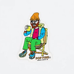 OUTDOOR STICKER 3 PS0002 パパ [アウトドア ロゴステッカー]