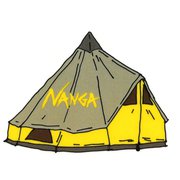 GFNU71N2 NANGA×ウシオダヒロアキ ステッカー TENT [アウトドア ロゴステッカー]