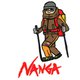 GFNU74N2 NANGA×ウシオダヒロアキ ステッカー HYKE [アウトドア ロゴステッカー]