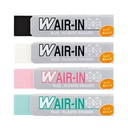 プラスチック消しゴム 4個パック 柄アソート Wエアイン  もっとあんしん ER-060WN-4P