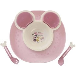 食べこぼし キャッチプレート ミニーマウス ピンク×ベージュ
