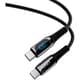 デジタルディスプレイ付きケーブル PD最大100W対応 USB Type-C to Type-C Impulse series 1m ブラック CB-CC13-BK