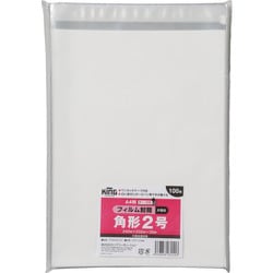キングコーポ フィルム封筒 角2 片面 白 テープ付 100枚 FFWK2Q100