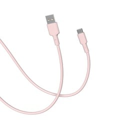 CellCube TSUNAGU 柔らかケーブル mayu（まゆ） USB-A to USB-Cケーブル1.0m 薄桜/ライトチェリー CCCB06-LC