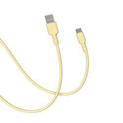 CellCube TSUNAGU 柔らかケーブル mayu（まゆ） USB-A to USB-Cケーブル1.0m 支子/ライトイエロー CCCB06-LY
