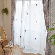 既製カーテン 1枚入 レース 100cm×176cm ムーミンハウスボイル ホワイト A1030