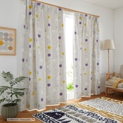 既製カーテン 1枚入 ドレープ 100cm×200cm カラーサークル グレー A1001