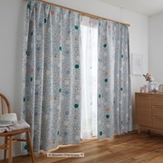 既製カーテン 1枚入 ドレープ 100cm×178cm カラーサークル ブルー A1002