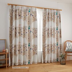 既製カーテン 1枚入 ドレープ 100cm×200cm ソフトメロディー ベージュ A1003