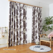 既製カーテン 1枚入 ドレープ 100cm×178cm ロックパターン ダークグレー A1009