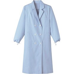 サンペックス 女子W型診察衣 サックス KF-126-M